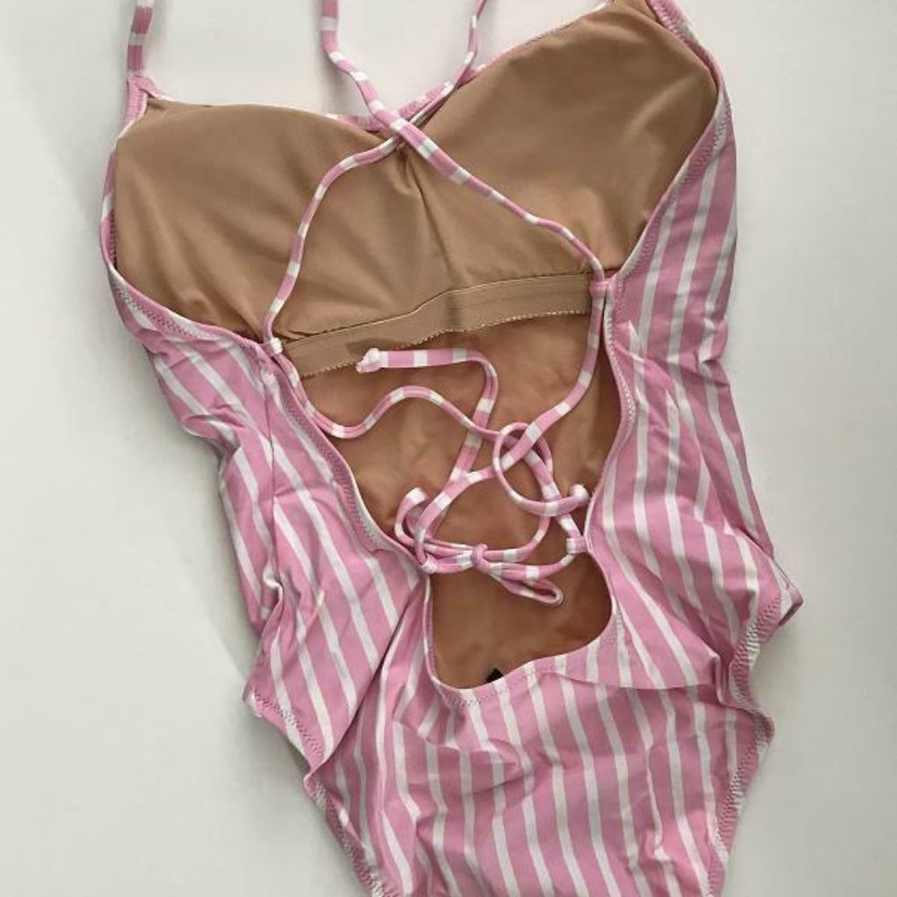J.Crew $118 Lace-Up One-Piece Swimsuit J1814 - Picture 2 of 3